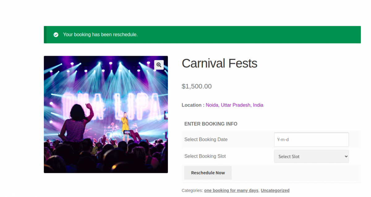 update booking